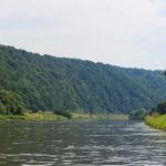 Aussicht über die Landschaft an der Weser von Herstelle aus