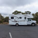 Parken mit dem Wohnmobil am Moran Point am Grand Canyon