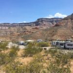 Blick auf die Campingplatz Virgin River Canyon Recreation Area