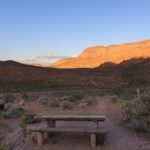 Sonnernuntergang am Virgin River Canyon Campground, Arizona