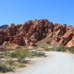 Fahrt über den Arch Rock Campground im Valley of Fire State Park