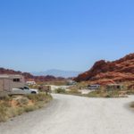 Blick über den Atlatl Rock Campground im Valley of Fire State Park