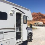 Unser Stellplatz auf dem Atlatl Rock Campground im Valley of Fire