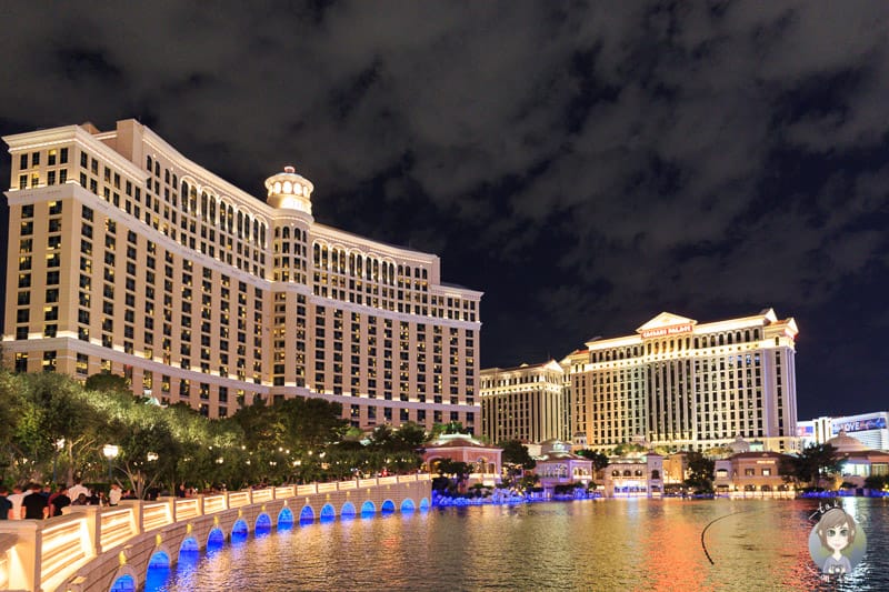 Blick auf das Bellagio Hotel in Las Vegas bei Nacht
