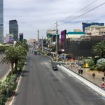 Blick auf den Las Vegas Boulevard vom Hotel New York