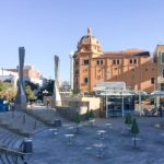 Blick auf den Horton Plaza Park am Abend