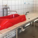 Babybadewanne auf dem Campingplatz in Dänemark