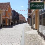 Die Innenstadt von Ringkøbing am Sonntag