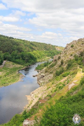 Blick auf die wilde Landschaft an der Loire