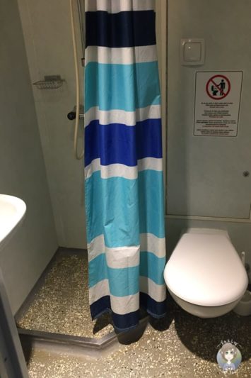 Unser Bad im Zimmer auf der Fähre ins Baltikum