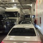 Parkposition in der Fähre ins Baltikum erreicht