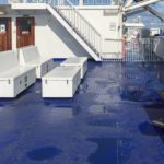 Das Sonnendeck auf der Stena Gothica einer Fähre ins Baltikum