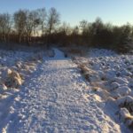 Schneebedeckte Wege am Mont Rigi