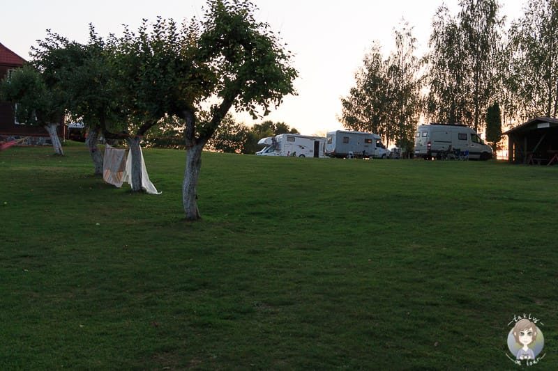 Blick auf den Campingplatz U Haliny in Polen