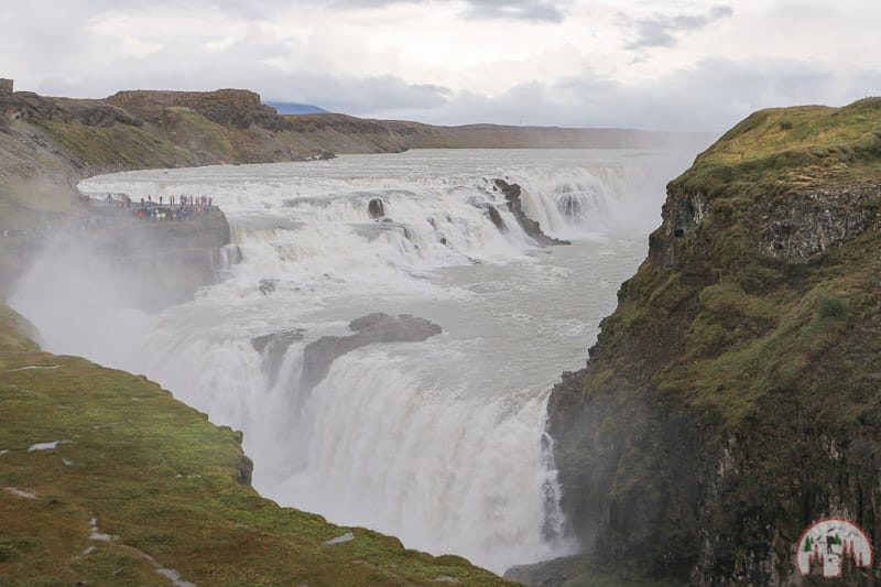 Naturgewalt Gullfoss Goldener Wasserfalls in Island