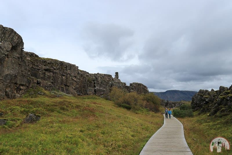 Weg zum Auf dem Weg zum Öxarárfoss am Golden Circle in Island