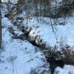 Der verschneite Polleur Bach am Mont Rigi