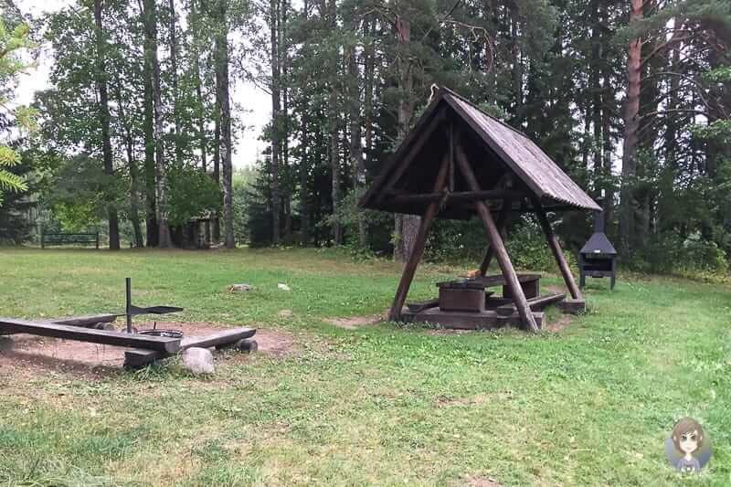Ausstattung auf einem RMK Campingplatz im Baltikum