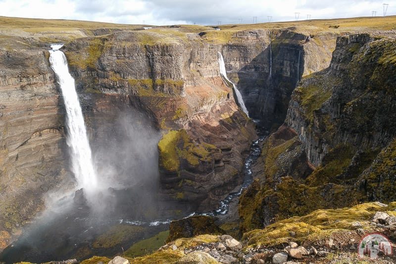Blick auf Háifoss am Golden Circle in Island