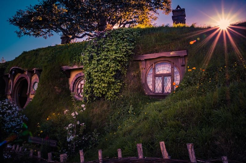Herr der Ringe Hobbiton am Abend