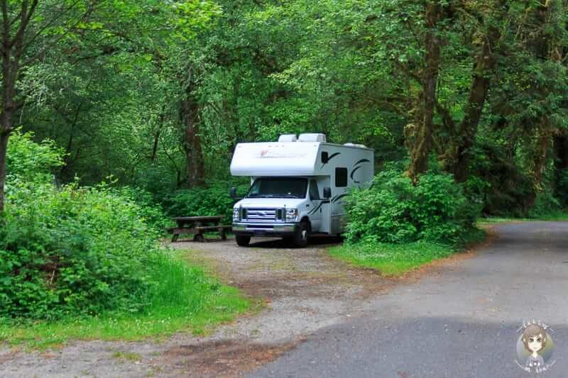 Unser Stellplatz auf dem Elk Prairie Campground