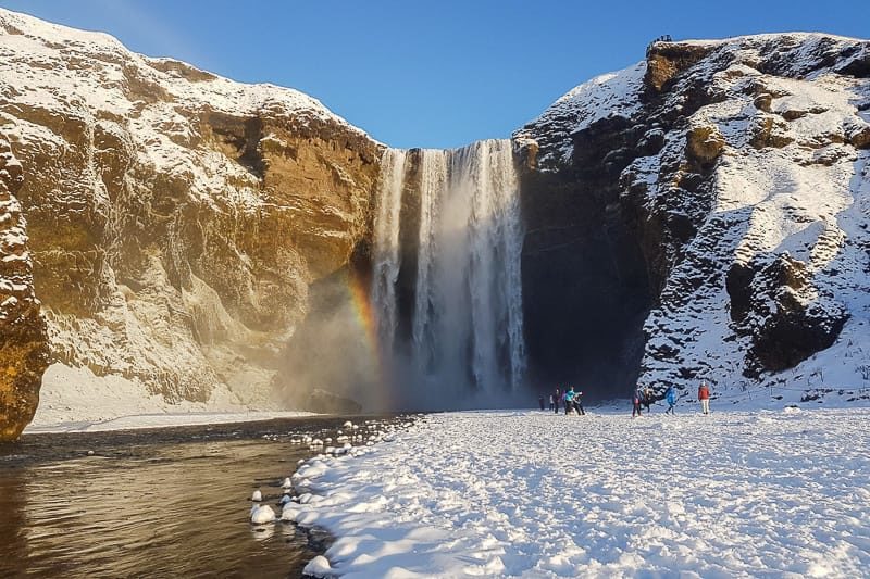 Der Skogafoss im Winte