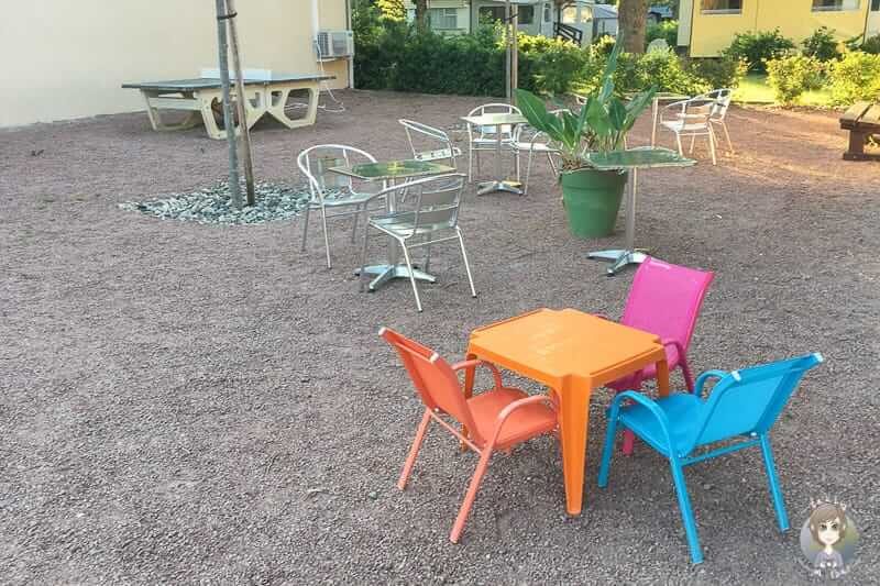 Aufenthaltsbereich auf dem Camping de l'Aix