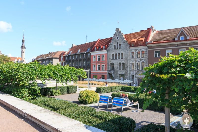 Harju Street Park in Tallinn im Baltikum mit Kind