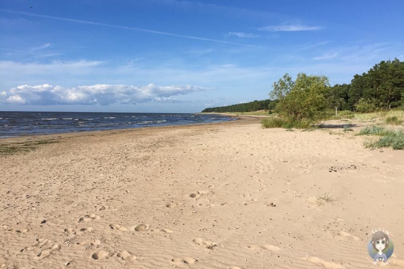 Sandstrand am RMK Lemme Camping im Baltikum mit Kind