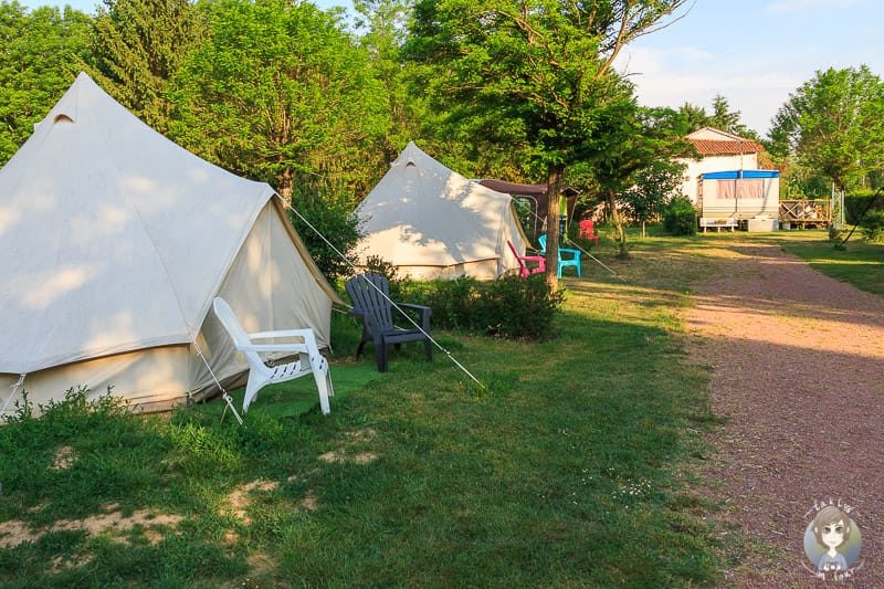 Zelte auf dem Camping de l'Aix