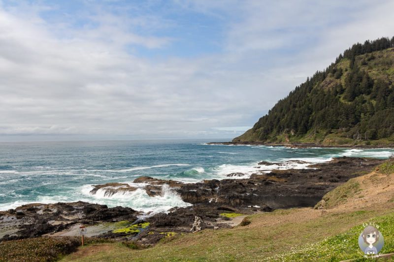 Weiter Blick über die Bucht am Cape Perpetua