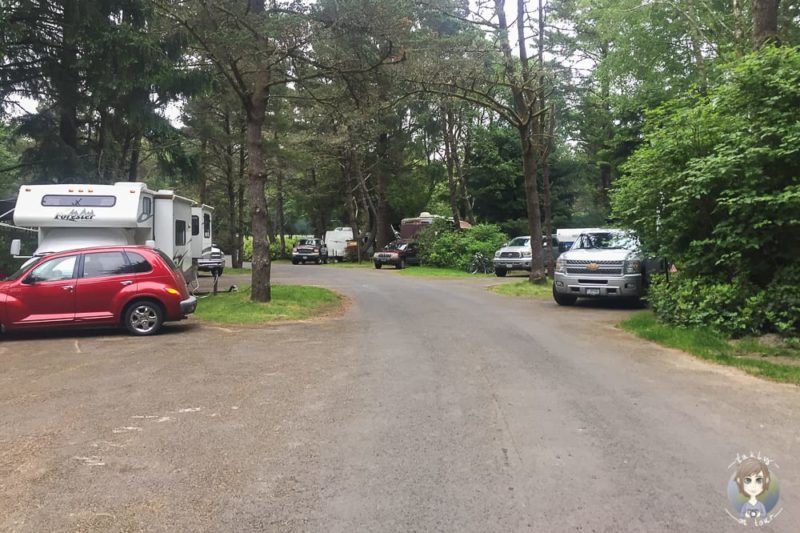 Camper auf dem Fort Stevens Campground