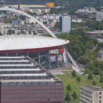 Blick auf die Lanxess Arena vom LVR Turm