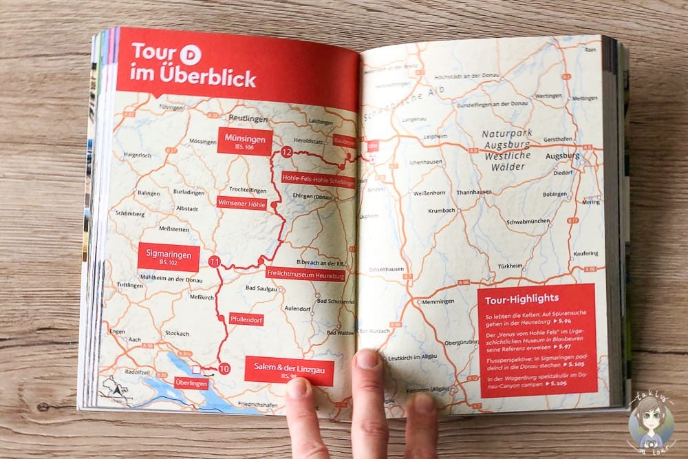 Tourenansicht im Marco Polo Camper Guide Baden-Württemberg und Pfalz