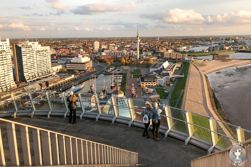Zwei Etagen der Aussichtsplattform Sail City Bremerhaven Sehenswürdigkeiten