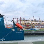 Container in den Bremerhaven Häfen im Norden der Seestadt