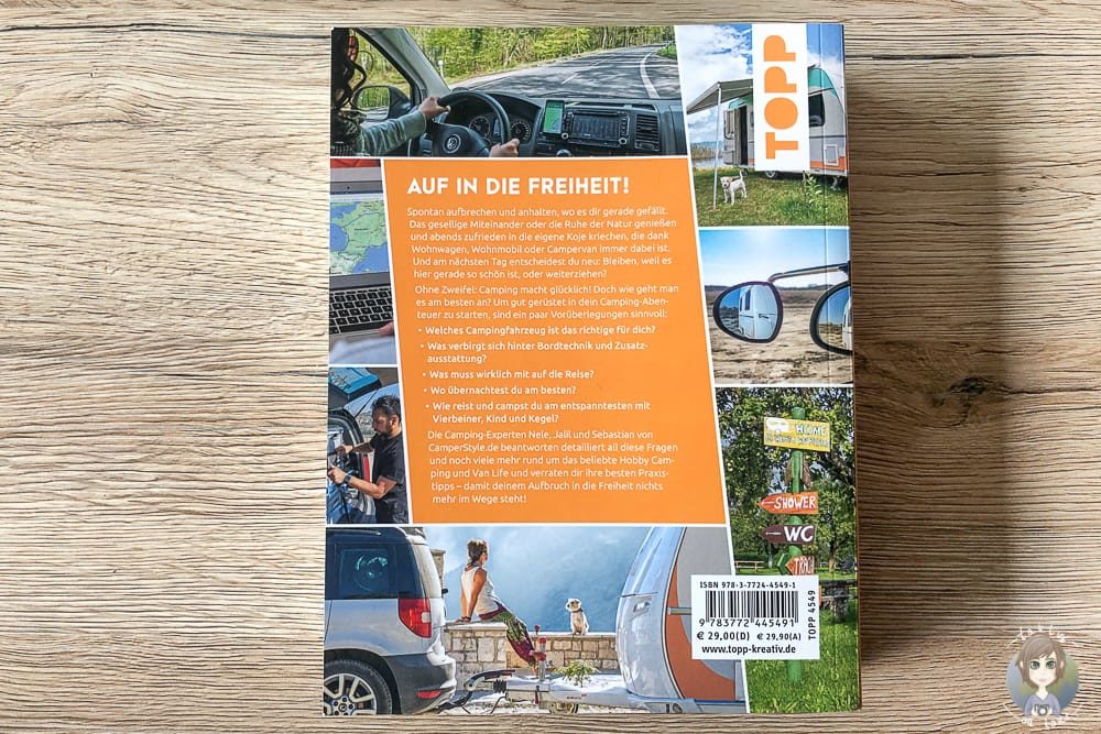 Rückseite vom Handbuch mit Tipps für Camping für Anfänger