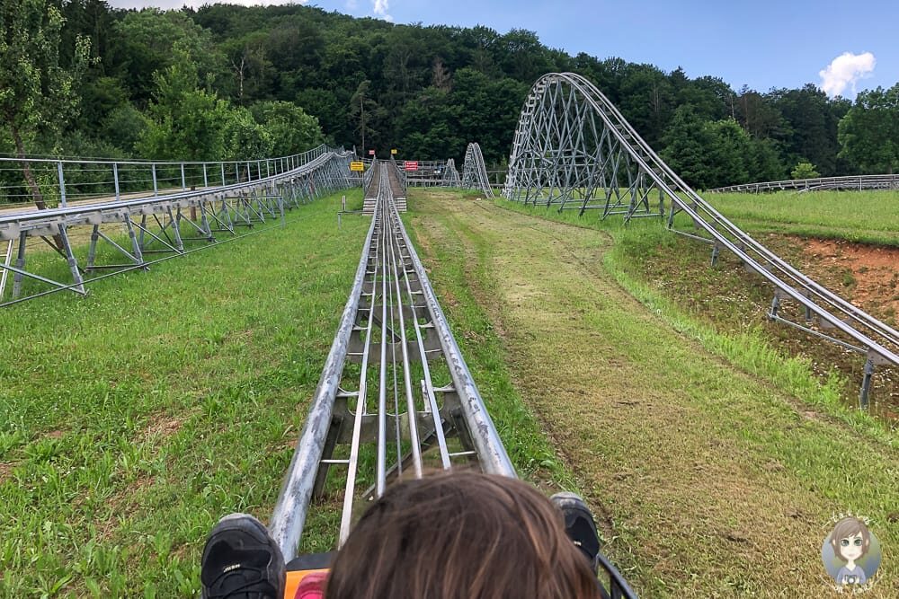 Auf der Sommerrodelbahn in Riedenburg
