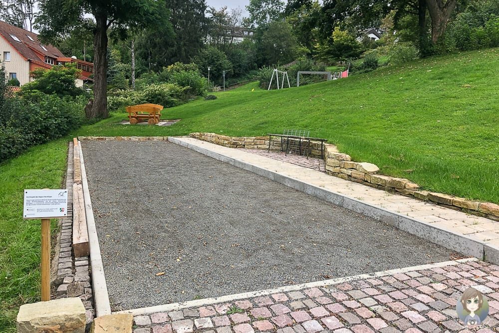 Der Bouleplatz im Berggarten in Talle