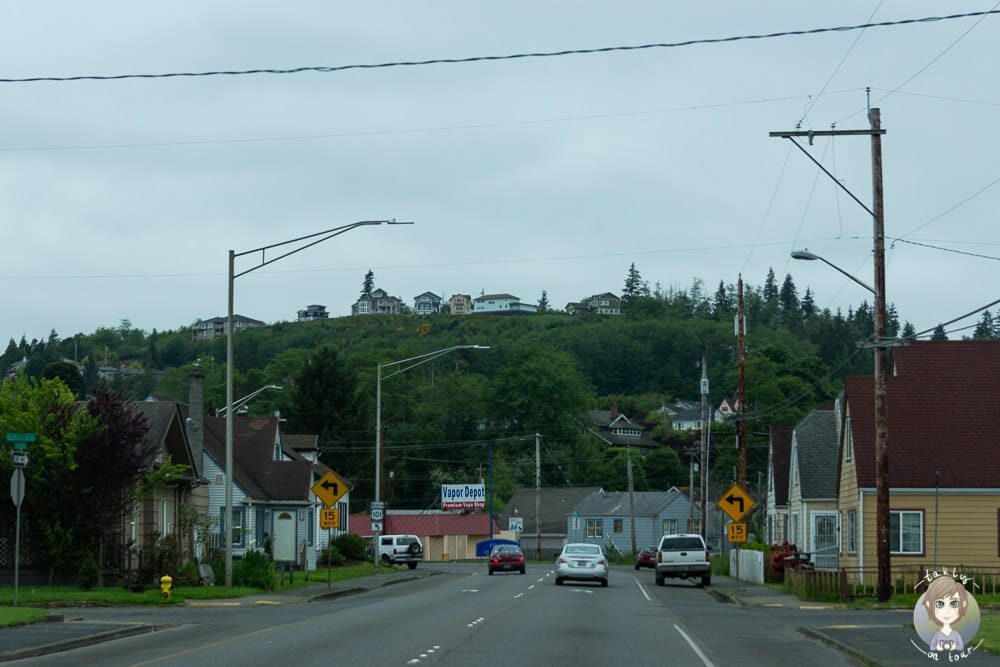 Fahrt durch Aberdeen in Washington
