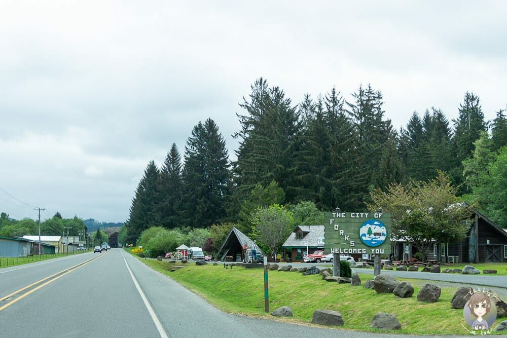 Straßenschild in Forks, Washington