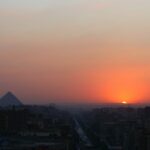Pyramiden beim Sonnenuntergang in Kairo während einer Ägypten Rundreise