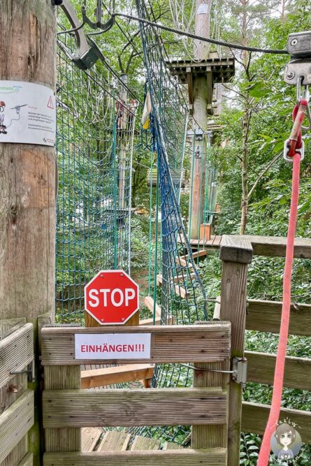 Hinweise im Kletterpark Rietberg