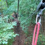 Seilrutsche im Waldparcours vom Kletterpark Rietberg