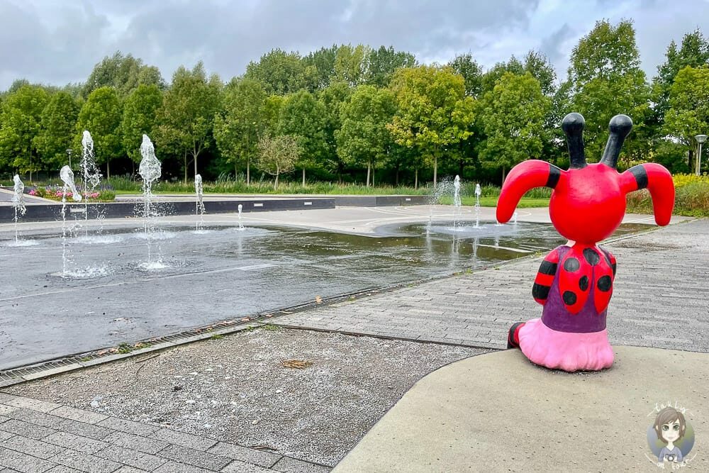 Wasserspiele am Eingang vom Gartenschaupark Nord in Rietberg